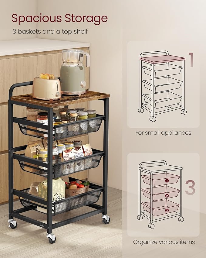 VASAGLE Storage Rolling Cart - Image 7