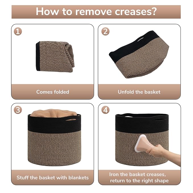Goodpick Woven Rope Storage Basket, Blanket Basket - Image 6