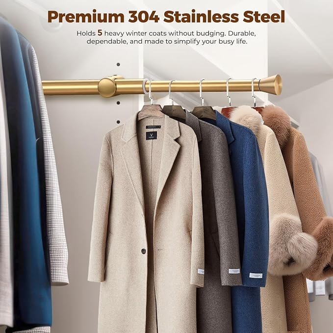 12" Pull-Out Valet Rod for Closet Organization, Add Extra Hanging Space 304 - Image 5