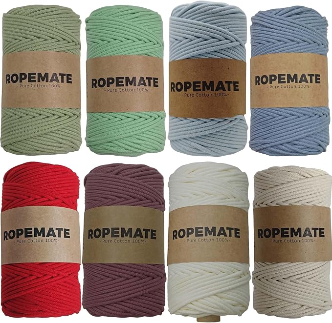 ROPEMATE 3mm Braided Macrame Cord 100% Cotton Cord 110Yards Macrame Rope - Image 4