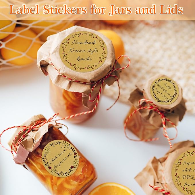 500Pcs 2 Inch Canning Jar Labels, Blank Kraft Stickers - Image 4