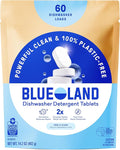 BLUELAND 100% Plastic-Free Dishwasher Detergent Tablets, Free & Clear, by BLUELAND