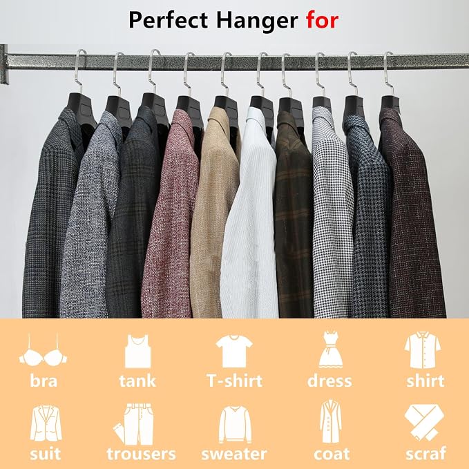 Plastic Extra Wide Suit Hangers, Width: 17.7", Notched Shoulders & Metal Hooks - Image 6