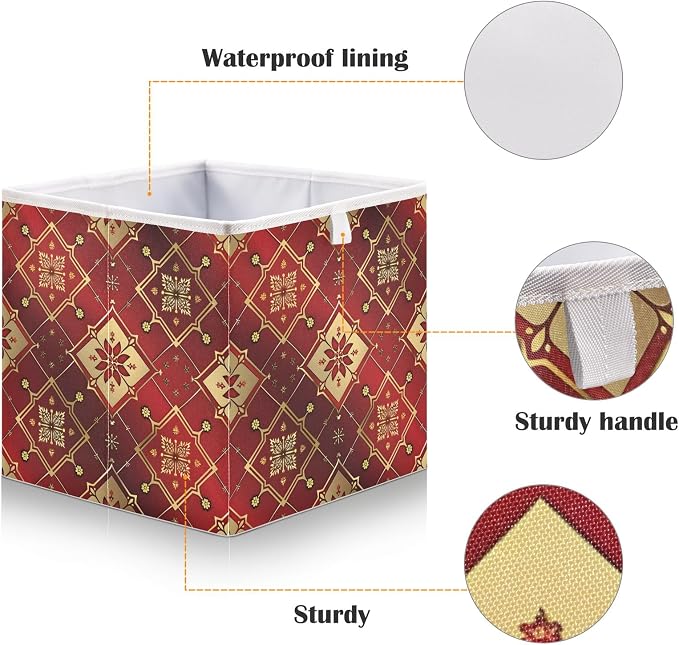 senya Large Storage Bins Tile Golden Tile Collapsible Foldable Storage Cubes - Image 4