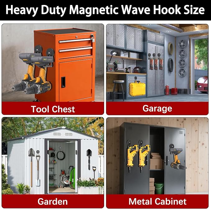 3-H Hook Magnets Heavy Duty 4 Pack, J Shape Strong Magnetic Hooks - Image 7