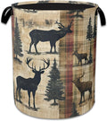 Deer Laundry Basket, Foldable Oxford Cloth Vintage Forest Tree Laundry Hamper by Unknown