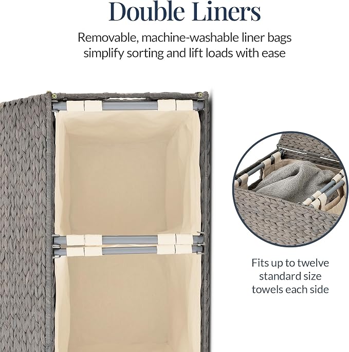 Best Choice Products Large Double Laundry Hamper - Image 5