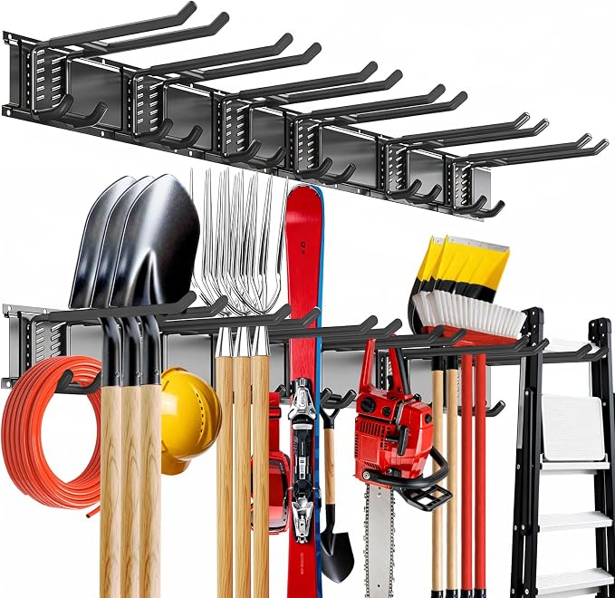 Garage Tool Organizer Wall Mount, 48inch Heavy-Duty Garage Storage System and by TEBGEAG