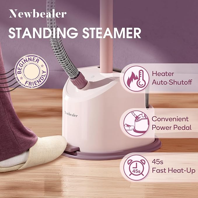 Newbealer Standing Garment Steamer - 1500W Full-Size Vertical Clothes Steamer - Image 2