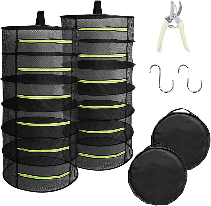 2 PCS Herb Drying Rack 6 Layers Mesh Hanging by Tanzfrosch