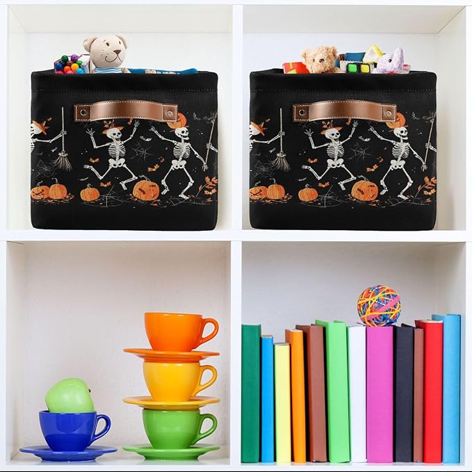 Halloween Skeleton Black Storage Basket - Image 7