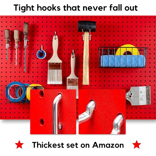 Extra Thick 60pcs Pegboard Accessories Organizer Kit | 1/4 Inch Peg Board - Image 2