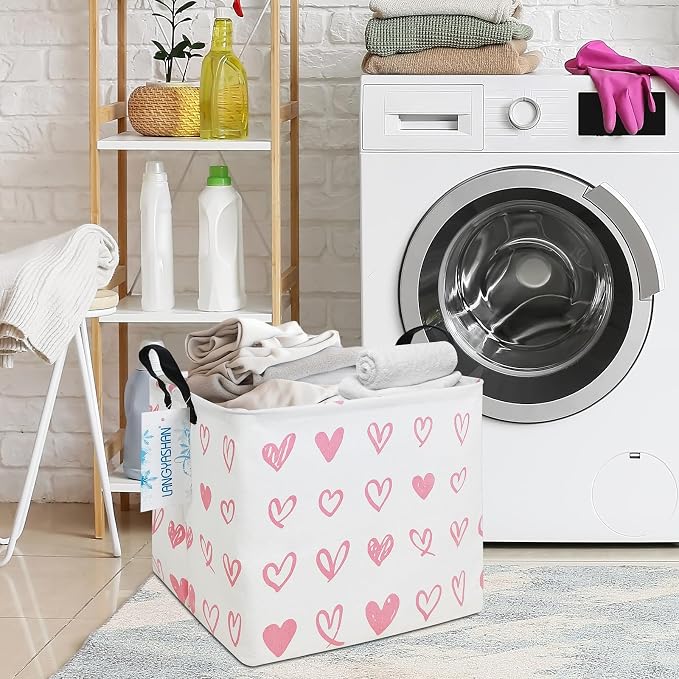 LANGYASHAN Square Storage Baskets Waterproof Canvas Children Laundry Nursery - Image 4