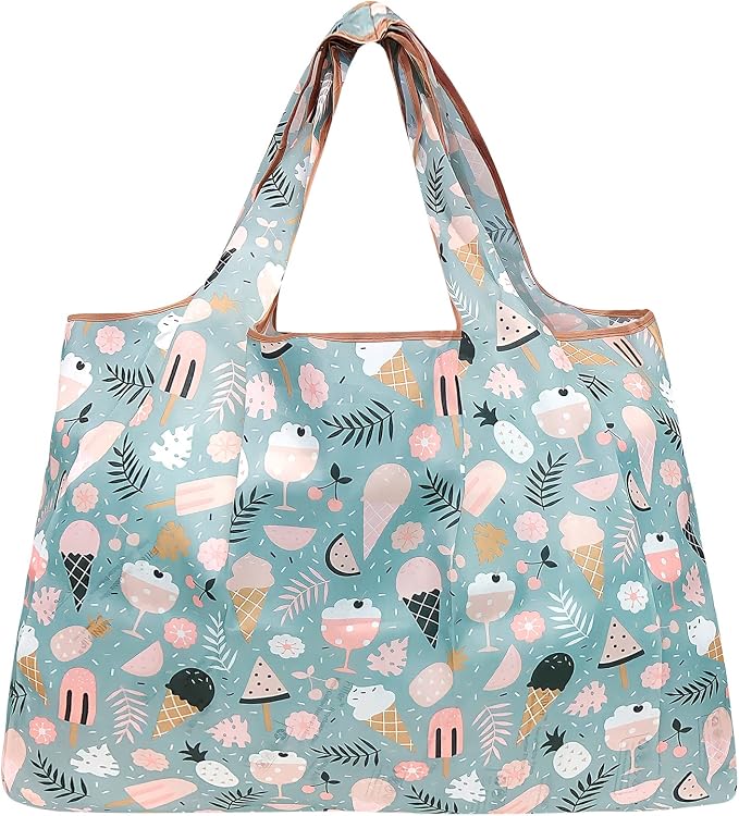 allydrew Large Foldable Tote Nylon Reusable Grocery Bag - Image 3