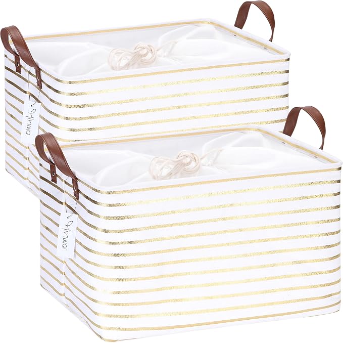 Hinwo 31L Large Storage Bins, Foldable Clothes Storage Baskets by Hinwo