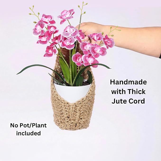 2 Pack 4 inch Hanging Orchid Basket, Hanging Orchid Planter | Macrame Wall - Image 2