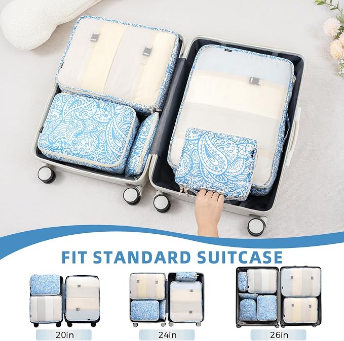 BAGAIL 8 Set Packing Cubes Luggage Packing Organizers - Image 6