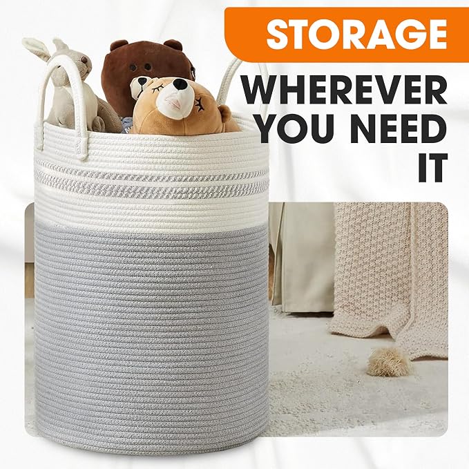 Cheer Collection Laundry Hamper, Large Woven Rope, Clothes Hamper - Image 5