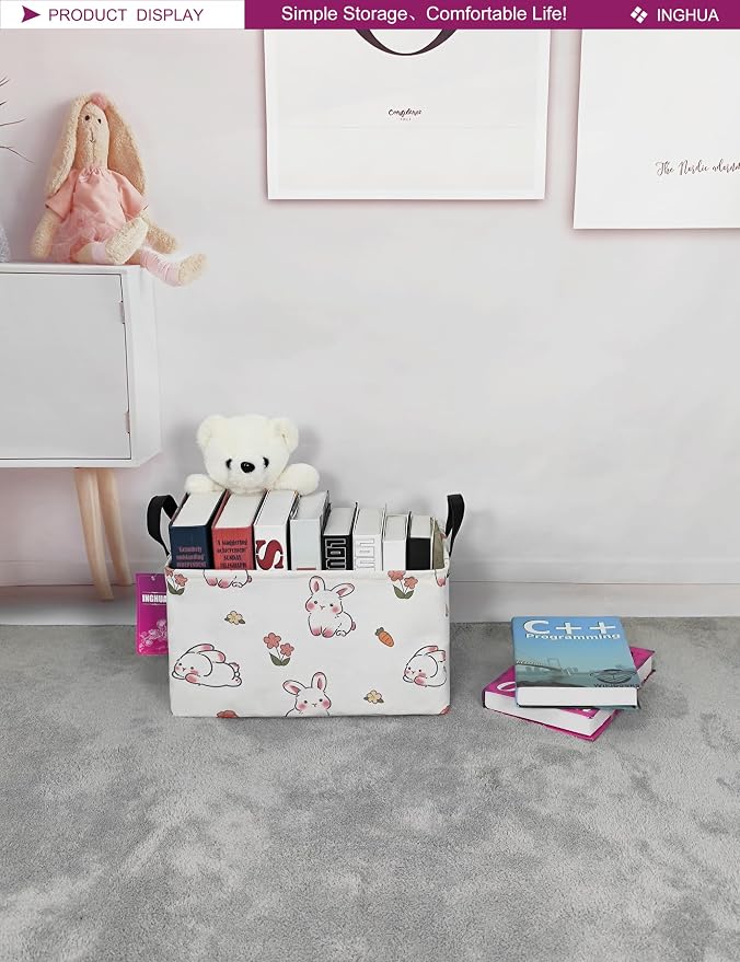 Rectangular Storage Basket Fabric Organizer Bin - Image 4