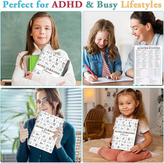 4Pcs Adhd Cleaning Planner Schedule and Checklist Organizer, Daily Weekly - Image 7