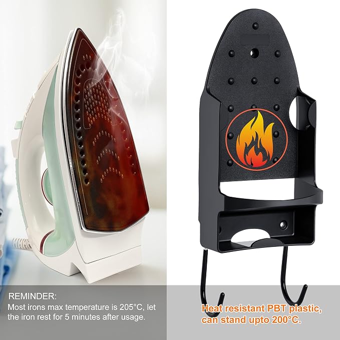 Wall Mount Steam Iron Holder Ironing Board Hanger Household Laundry Wall Mount - Image 4
