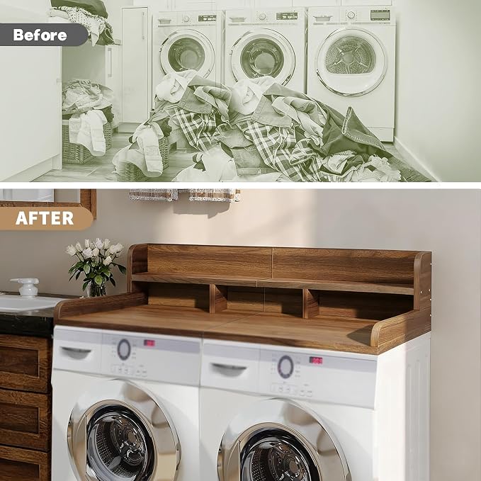 Washer Dryer Countertop, Laundry Wood Shelf Topper - Image 5