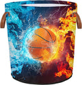 Basketball Fire Laundry Hamper Waterproof Collapsible Basket by Mozaigos