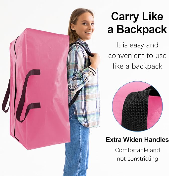 6 Pack Heavy Duty Extra Large Moving Bags W/Backpack Straps - Image 4