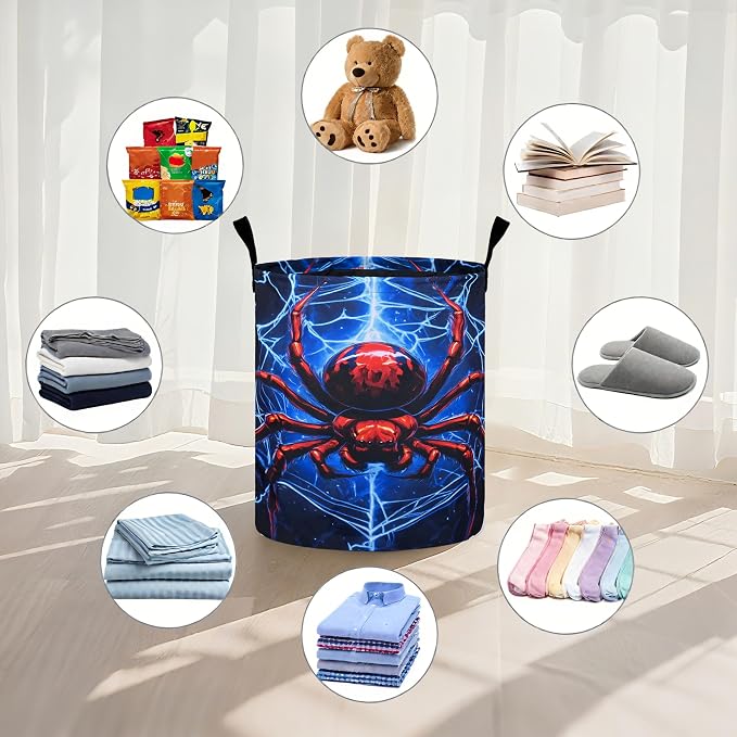 Halloween Web Laundry Basket Foldable Oxford Cloth Tote Bag Laundry Hamper - Image 4