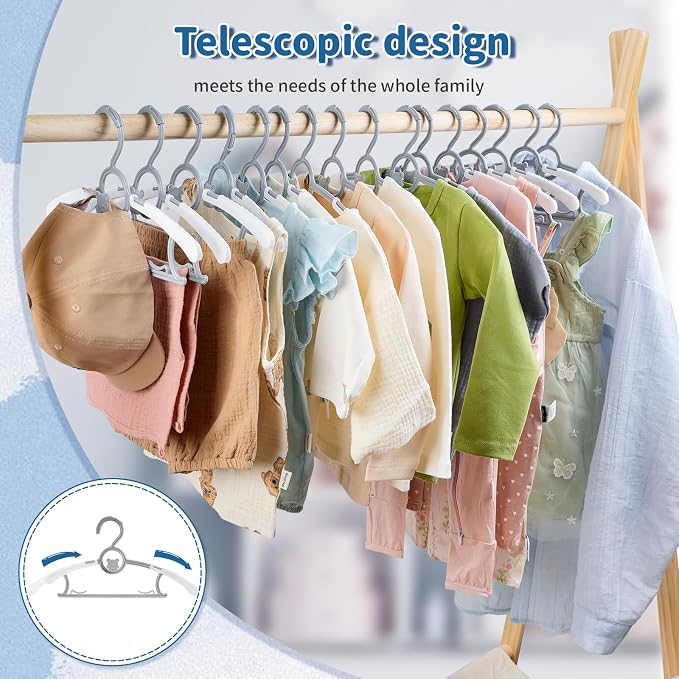 Baby Hangers for Closet Adjustable, Extendable & Stackable Kids Hangers - Image 6