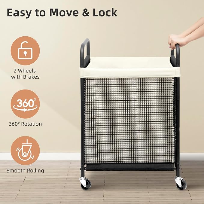 STORAGE MANIAC Rolling Laundry Hamper - Image 5