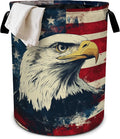 Vintage American Flag Eagle Laundry Basket Laundry Hamper by bassyilCustomizedforlife