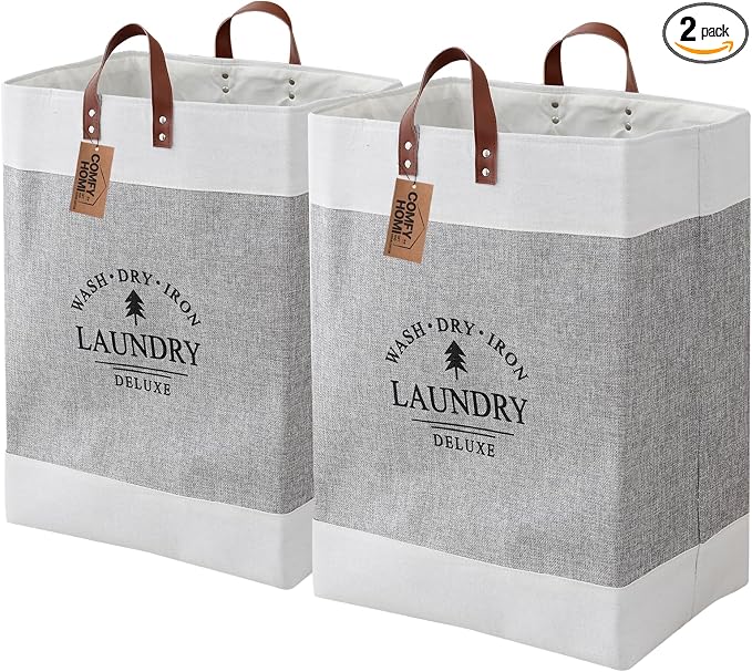 COMFY HOMI 2Pack 76L Laundry Basket & Hamper, Large Collapsible Waterproof by COMFY-HOMI