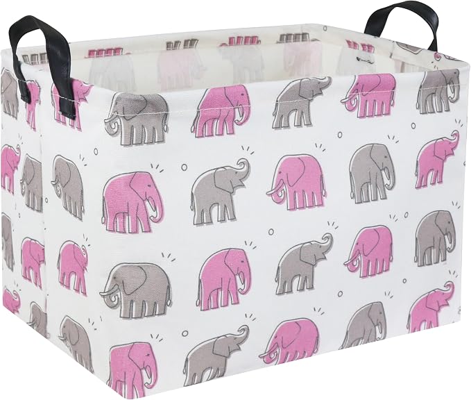 Elephant Baby Storage Bin Pink Elephant Decor by TIBAOLOVER