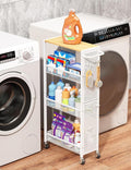 Utility Slim Storage Cart 4 Tier Small Rolling Kitchen Laundry Room by Beeowner