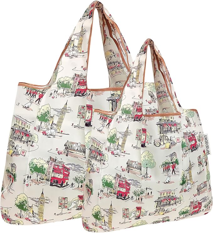 allydrew Large Foldable Tote Nylon Reusable Grocery Bag by allydrew