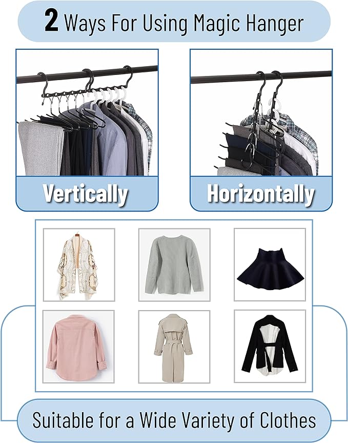 Mr. Pen- Space Saving Hangers for Clothes, Plastic Multi Clothes Hangers Space - Image 4