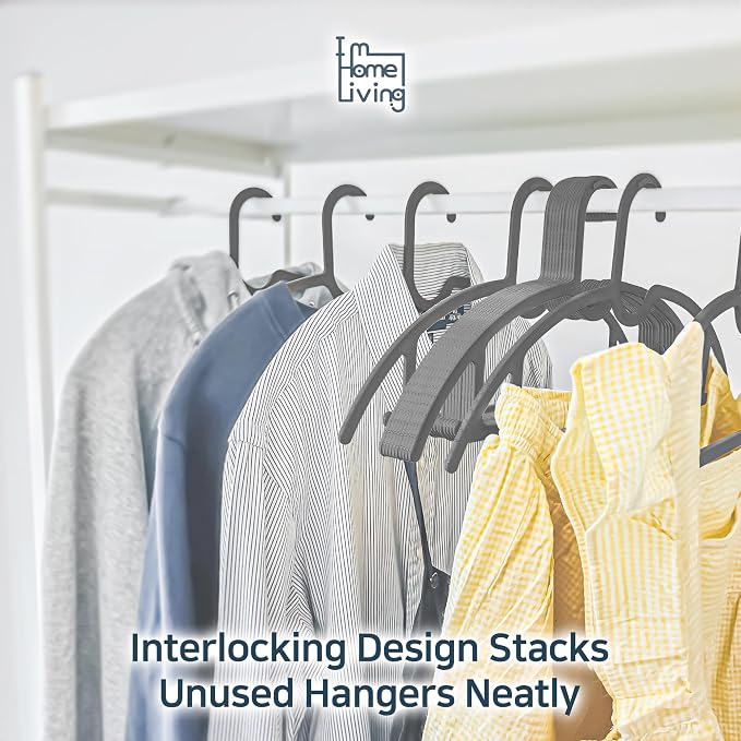 15" Compact Slim & Slimlink Interlocking Clothes Hangers, Space-Saving - Image 4