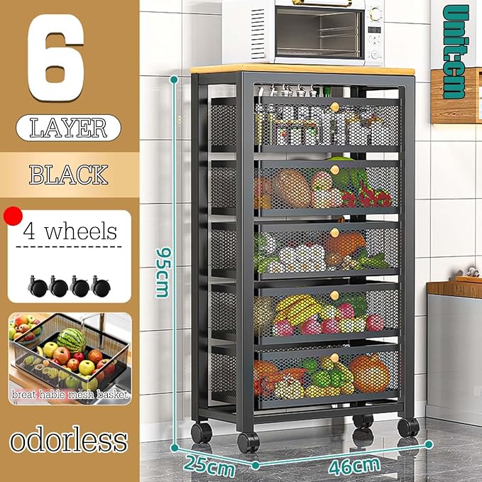 Compact Sideboard Storage Trolley Cabinet. Tall Larder Cupboard - Image 2