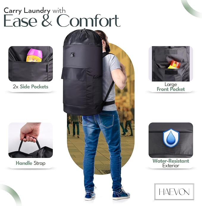 Haevon Laundry Backpack - 131L Heavy Duty Laundry Bag - Image 4