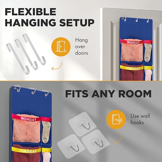 Over the Door Weekly Clothes Organizer - Image 3