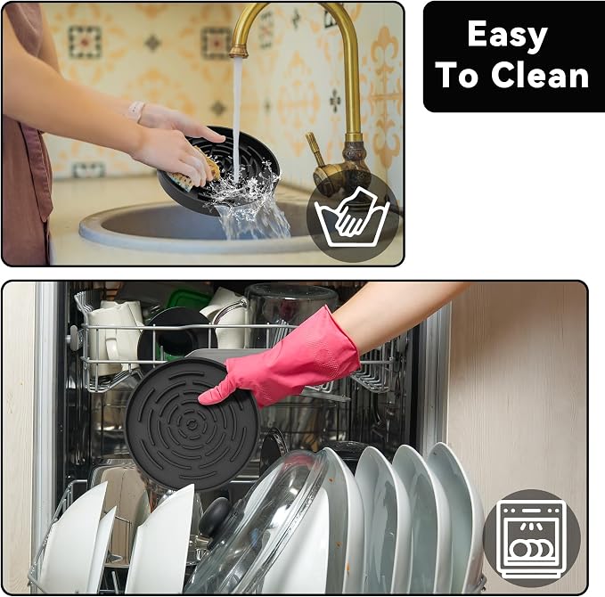Drip Tray for Drink Dispenser, 4 Pack Black Silicone Drip Mat for Most Drink - Image 6