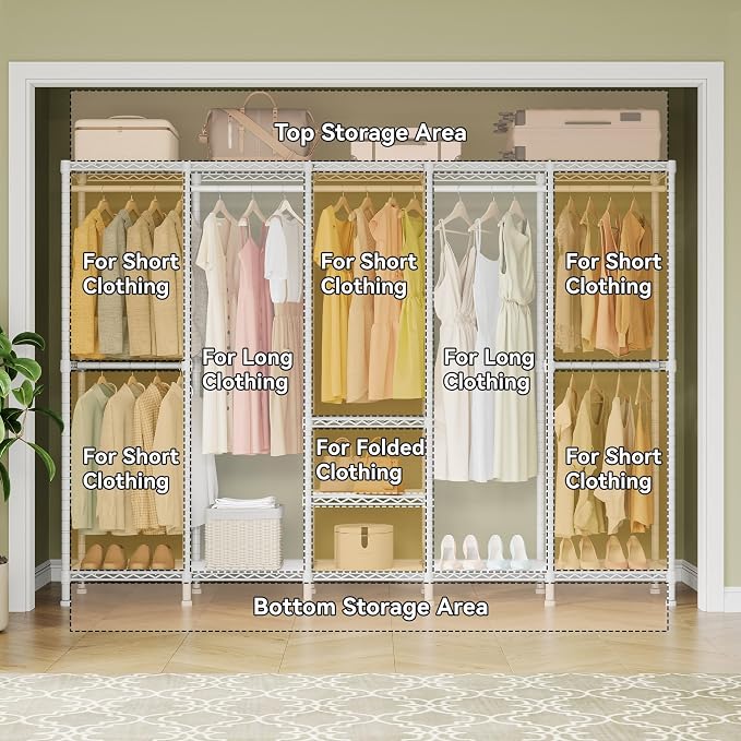 H5 Extra Large Heavy Duty Clothes Rack, Wire Garment Rack, Freestanding - Image 5