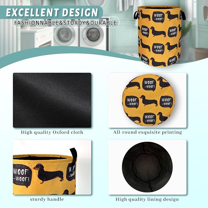 Dachshund Dog Laundry Hamper Funny Dogs Laundry Basket - Image 4