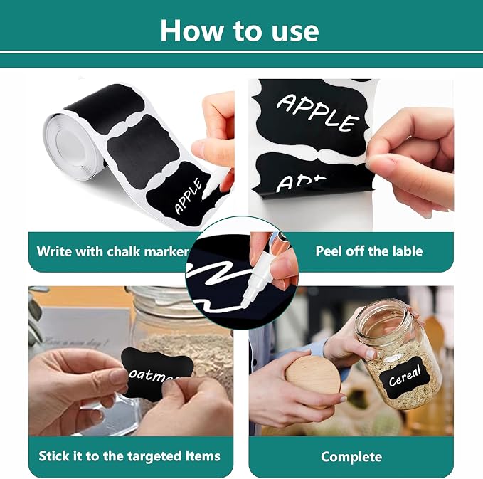 180pcs Chalkboard Labels，Erasable Reusable Blackboard Stickers - Image 9