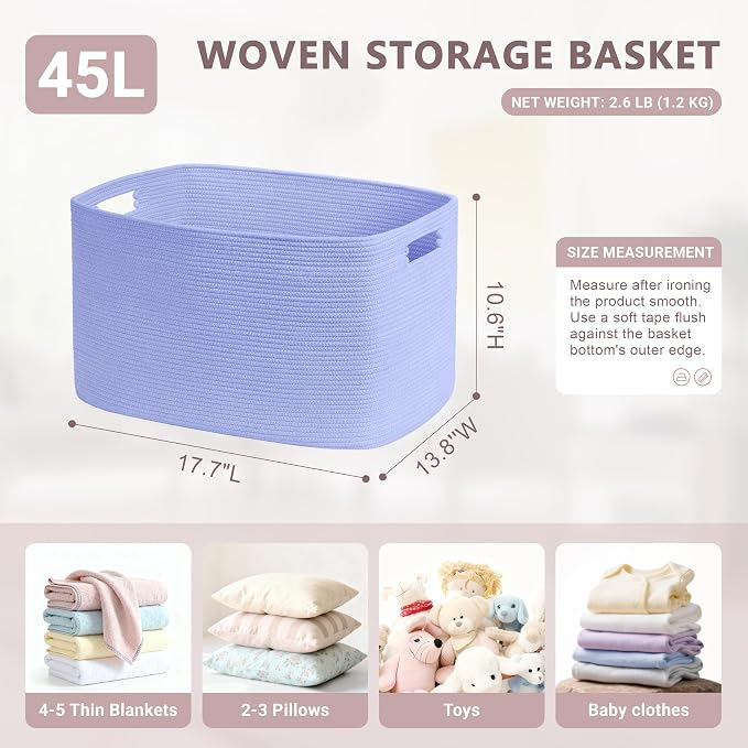 45L Small Baby Girls Laundry Basket - Image 2