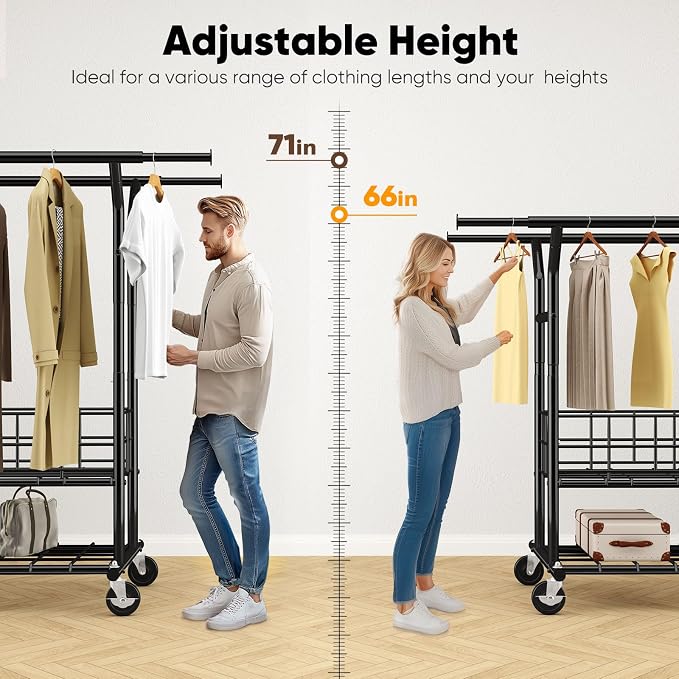 HOKEEPER Heavy Duty Clothes Rack Load 635 LBS, Clothing Rack - Image 5