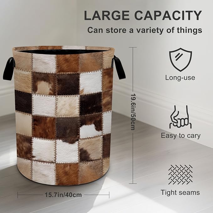 Cow Laundry Basket Storage Bin Foldable Laundry Hamper Clothes Storage Bucket - Image 4