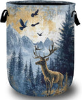 Misty Forest Deer Laundry Basket, Foldable Waterproof Laundry Hamper Tote Bag by Unknown