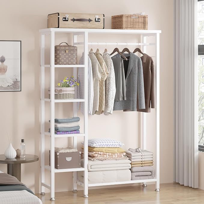 VECELO Open Garment Clothing Rack, Free-Standing Heavy Duty Storage Closet - Image 2